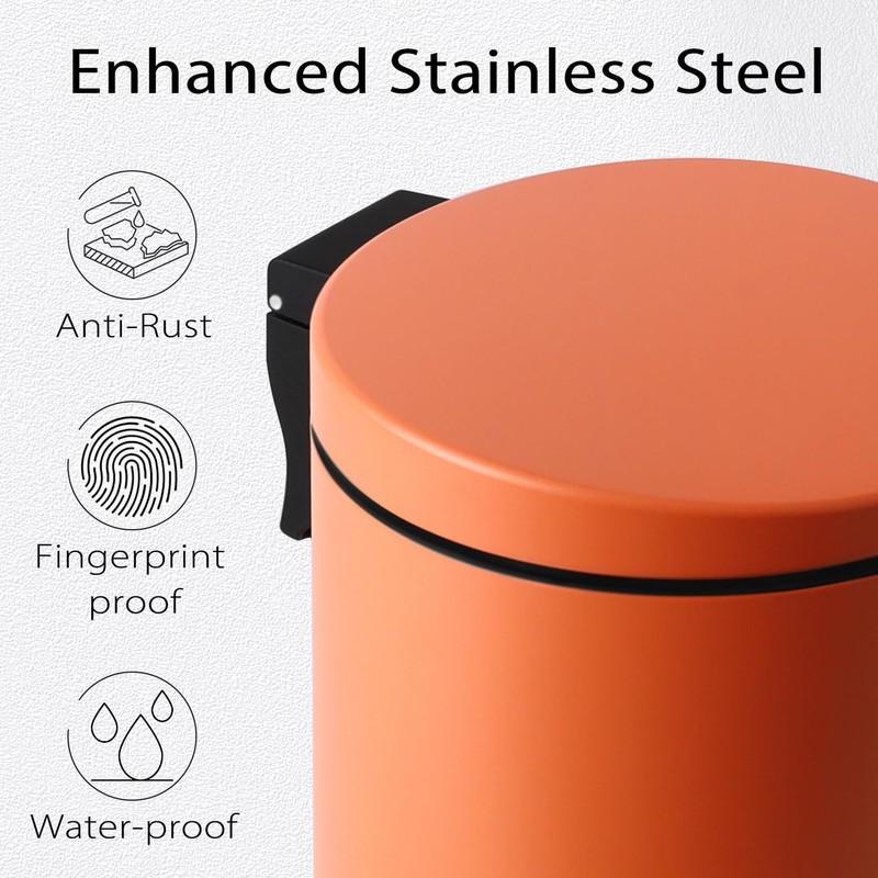 TIPGO Small Trash Can with Lid Soft Close, 4.5 Liters