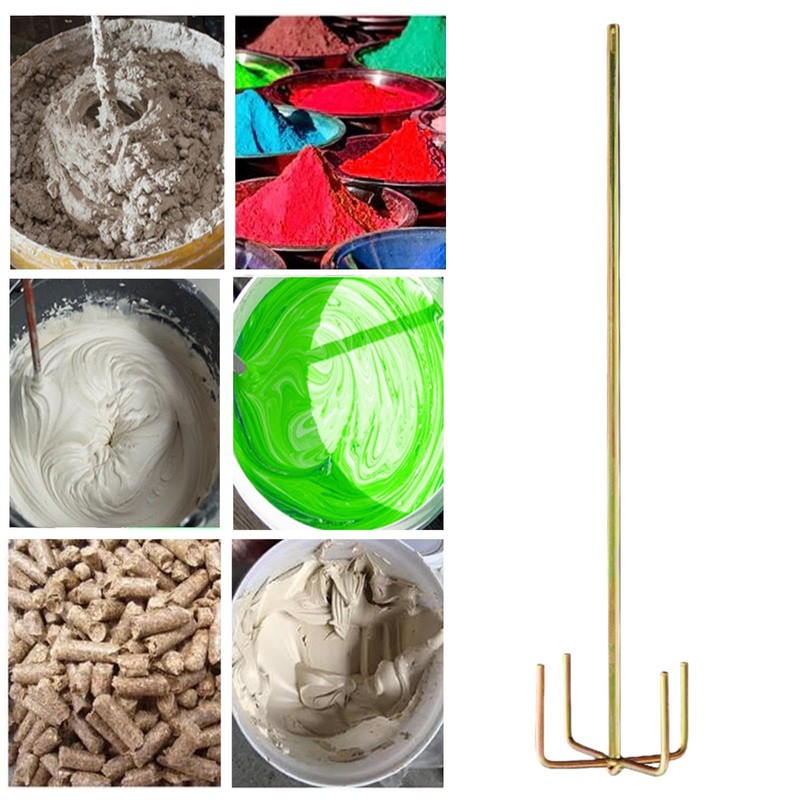 perfeclan Paint Bar Paint Mud Mixer Round Handle Rust