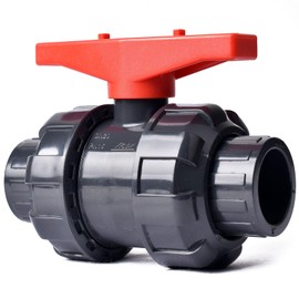 AIPOR 2" UPVC Union Ball Valve, Pool True Union Full Flow Ball Valve for Water System, U.S. ASTM EPDM O-Rings, Rated at 230 PSI, 2 inch Socket (2 inch)