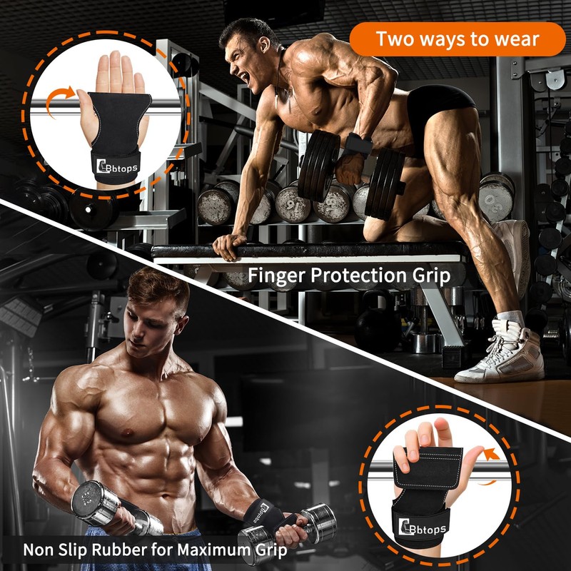 Weight Lifting Wrist Strap, Double-Layer Leather Wrist Straps for Gym