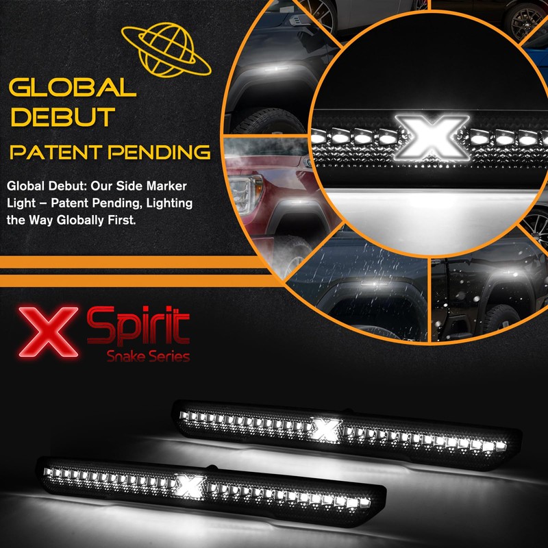 White LED Side Marker Lights for 2020-2025 GMC Sierra 2500HD