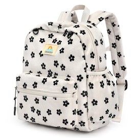 STEAMEDBUN Corduroy Toddler Backpack for Girls 2-4: Kids backpack for Boys Girls - 12 inch Preschool Kindergarten Backpacks - Flower