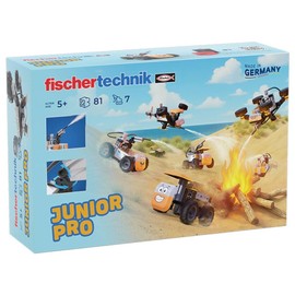 fischertechnik Junior Pro 576100 Construction Toy for Children, Construction Kit with 7 Models Including Fire Vehicles, from 5 Years, Orange