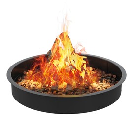 Pit Ring Smokeless Fire, Heavy-Duty Steel with Ventilation Holes for Efficient Burning, Easy DIY Assembly, Rust-Proof, Weather Resistant, Above or in-Ground Use for Camping, Backyard, Garden