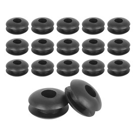 X AUTOHAUX 250 Pieces 4 mm Double Sided Rubber Grommets Car Electrical Cable Protector Seal Black