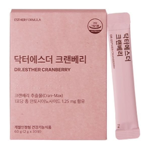 Yeo Esther Dr. Esther Cranberry 500mg powder type Urinary tract health Ministry of Food and Drug Safety functional ingredient Esther Formula, 3. [4+4] 8 units (8 months&#39; supply) + additional discount / 여에스더 닥터에스더 크랜베리 500mg 분말형 요로건강 식약처 기능성 원료 에스더포뮬러, 3. [4+4] 8개(8개월분) +추가 할인