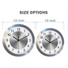 Fzy.bstim Silent Non-Ticking Modern Wall Clocks Battery Operated Sliver Round