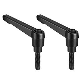 TA-VIGOR 2Pcs Adjustable Clamping Lever Handles, M6 x 16mm Locking Quick Release Push Button Ratchet Screw Knobs, Aluminum Alloy Male Thread Stud Bolts Handle for Machinery & Equipment