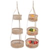 Hanging Fruit Basket Rattan 3 Tiers Multifunctional Foldable Elegant Style