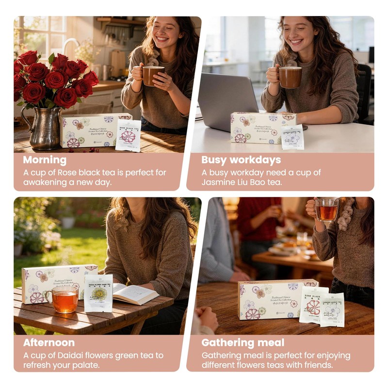 iTeaworld China Flower Tea Series, 10 Different Tea Variety Pack(Jasmine