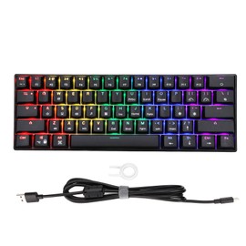 Mechanical Keyboard 61 Keys Color Mixing Ergonomic Design Quick Response Type C Wired KeyboardBlue Switch