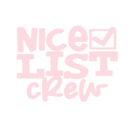 Nice List Crew Iron On Decal, Family Matching Christmas Tshirt Transfer, DIY Crafts, HTV Graphic Vinyl Patch for Clothing, Bags, Decor, Pick Size & Color, Iron-On in 5 Min (Pink)