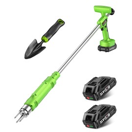 TaskStar Electric Weed Puller Tool: 21V Battery Powered w/ 2pcs 2000mAh, Heavy Duty 3-Claw Steel Root Weeder Stand-Up Remover Picker Grabber Popper, for Dandelion Lawn Garden Yard EWP001