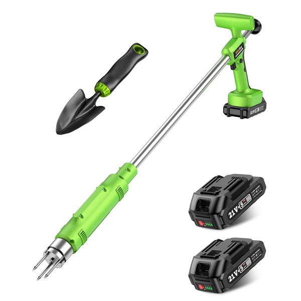 TaskStar Electric Weed Puller Tool: 21V Battery Powered w/ 2pcs