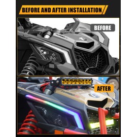 Chelhead Yellow Can Am X3 Light Bar Shock Tower Mount Compatible with Rocker Switch Wiring Harness 40W Spot Beam with Can-Am Maverick X3 & X3 Max X RS Turbo R,Canam x3 Accessories