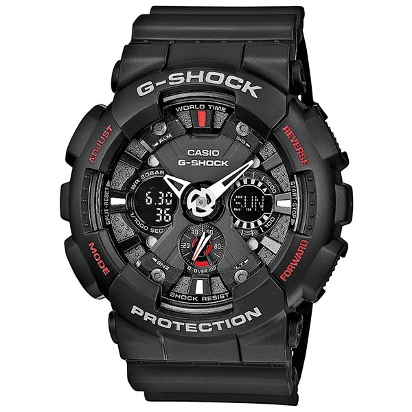 Casio Men's Quartz Sport Watch with Plastic Strap, Black, 1 (Model: GA120-1A)