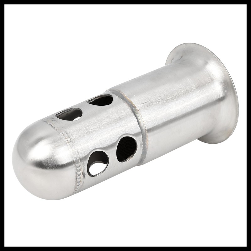 Hihaha 60mm Universal Motorcycle Exhaust Pipe Baffle Can Silver Tone