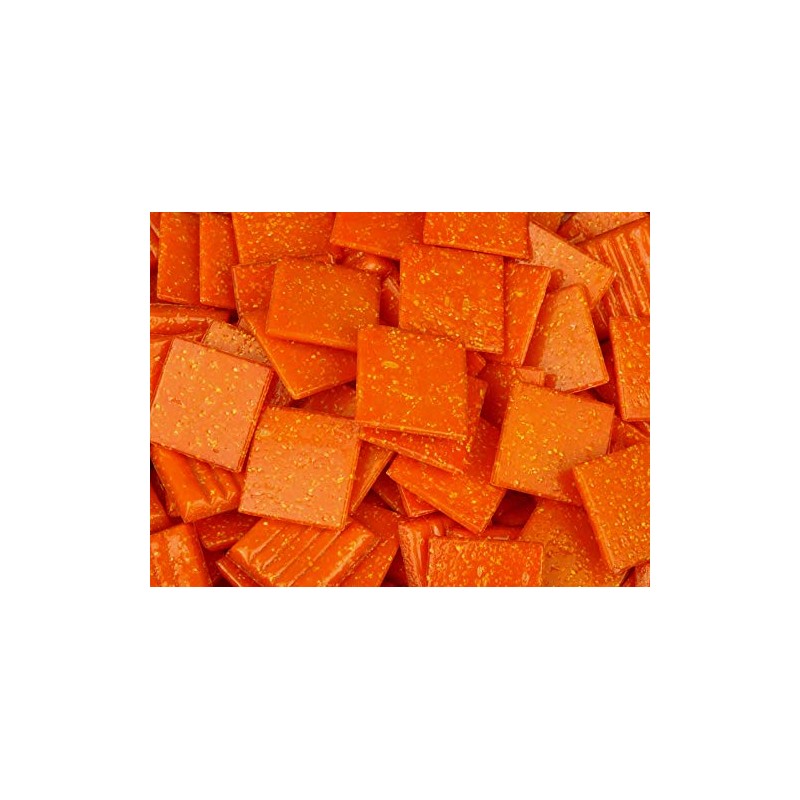 75 Pack Speckled Orange 20mm Vitreous Mosaic Tiles