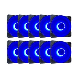 APEVIA CO1012L-BL Cosmos 120mm Blue LED Ultra Silent Case Fan w/ 16 LEDs & Anti-Vibration Rubber Pads (10 Pk)