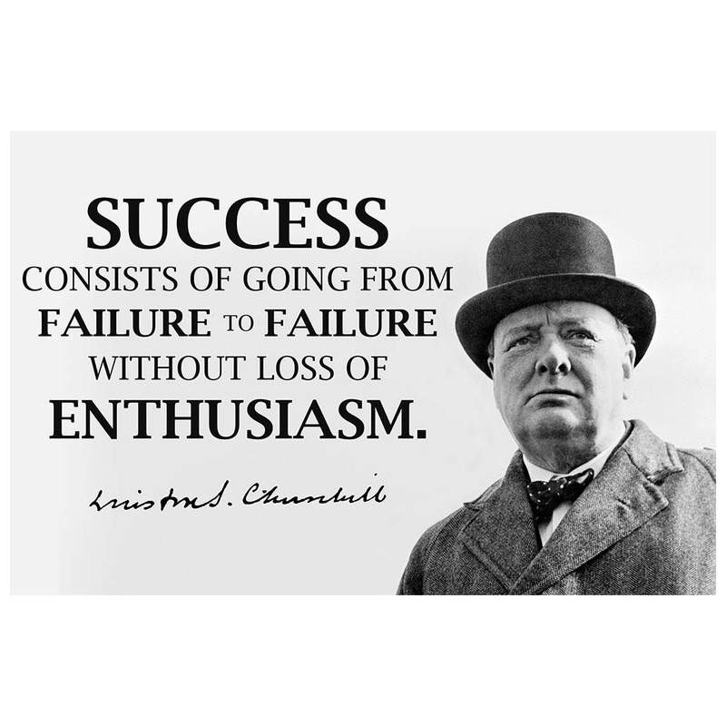 JSC386 Winston Churchill Success Classroom Poster | 18-Inches by 12-Inches