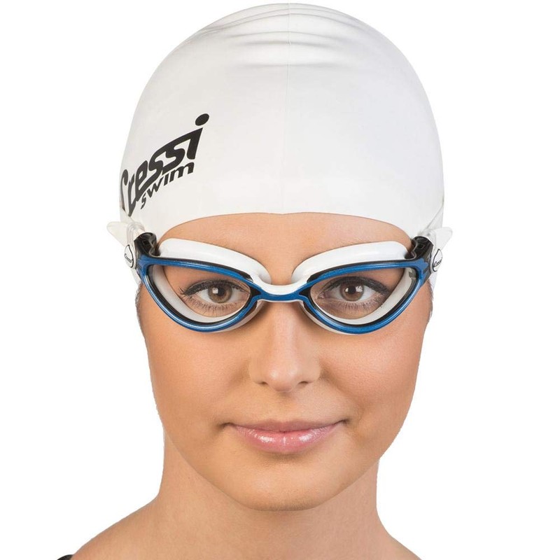 Cressi Unisex's Thunder Swim Goggles, White/Black Lime, One Size