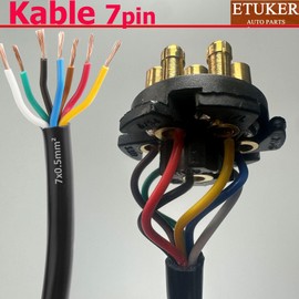 ETUKER Anhänger Adapter Spiralkabel 7 Polig Max.2.5M,7 auf 7 Anhänger Verlängerung Kabelverbinder fur LKW RV Caravan