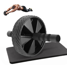 JDF3CISH Rueda para Abdominales, Equipo de Entrenamiento de Músculos Abdominales para el Entrenamiento de Fuerza Abdominal y Central, con Mango Antideslizante, Desmontable, Ideal para Gym en Casa