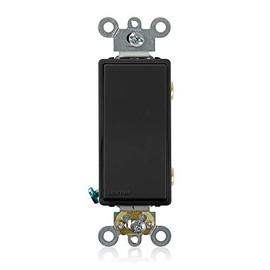 Leviton Decora Plus Rocker Double-Pole AC Quiet Switch, 20 Amp 120/277-Volt, 5622-2E, Black