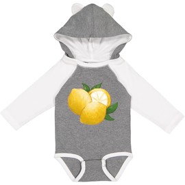 inktastic Lemon Arrangement Long Sleeve Creeper 6 Months Granite & White W Ears 453f1