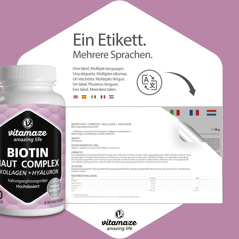 Skin Complex with Biotin, Collagen, Hyaluron, Q10 & Vitamin C,