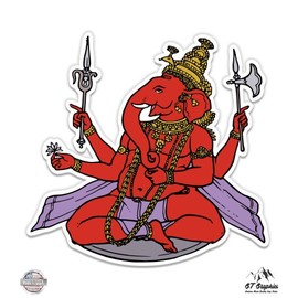 Ganesh - 3" Vinyl Sticker - For Car Laptop I-Pad Phone Helmet Hard Hat - Waterproof Decal