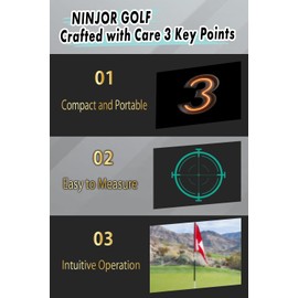 NINJOR GOLF(Ninja Golf) NJ Mini Series Golf Range Finder with Slope Switch and Pin Lock Laser RangeFinder Max1000YD (OLED, Black)