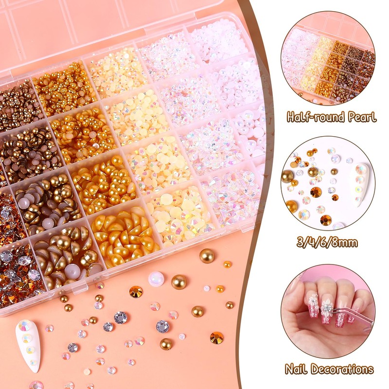 Colorful Nail Pearl Rhinestones Gems Bedazzling Kit DIY Crafts Accessories