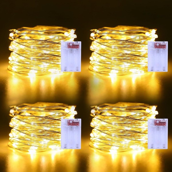 Unbranded 4Pk 50 Led Strip Lights Battery Powered String Fairy