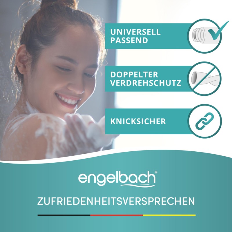 Engelbach® Shower Hose 1.25 m with Double Twist Protection, Plastic