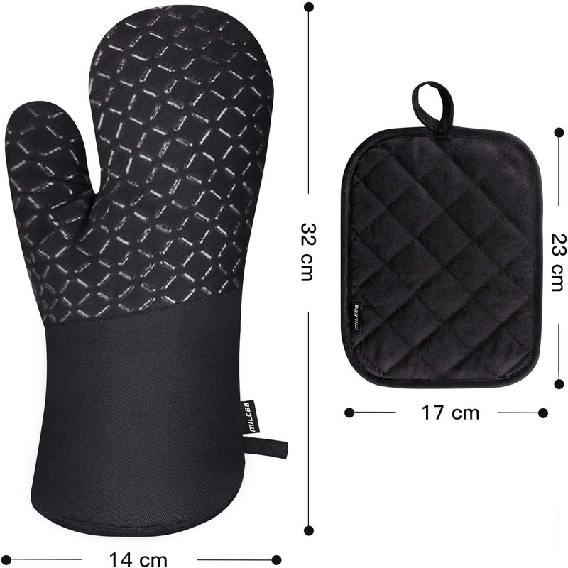 MILcea Oven Gloves, Pot Holders, Oven Gloves, Set of 4,
