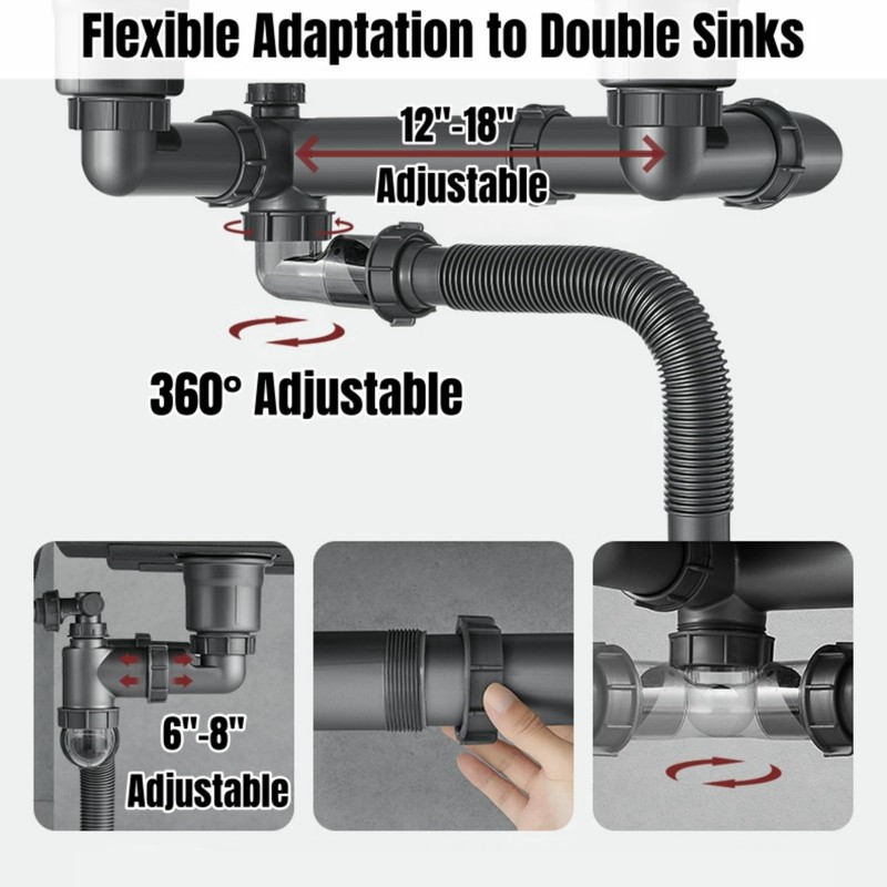 Expandable Flexible 1 1/2" or 1 1/4" Pipe kit for