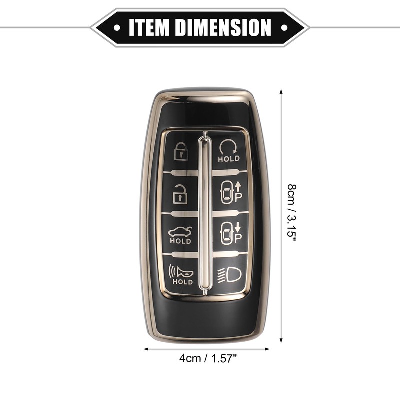 VekAuto Key Fob Cover Compatible for Hyundai, 8 Buttons Soft