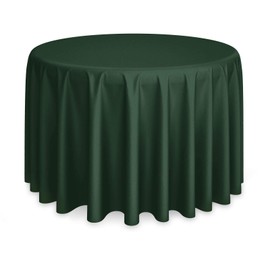 Lann's Linens - 120" Round Premium Tablecloth for Wedding/Banquet/Restaurant - Polyester Fabric Table Cloth - Hunter Green