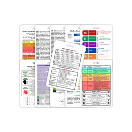 Badge Medical Reference Guide Set of 10 Healthcare PEWS Blood Ranges TST ECG NEWS2 SBAR with Lanyard Hole Plastic Cards Nurses CMA