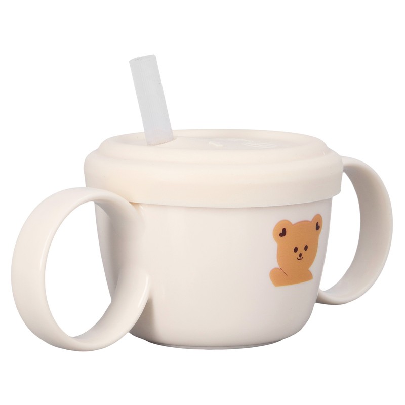 Baby Learning Drinking Cup 200mL Cartoon Animal Print Silicone Training