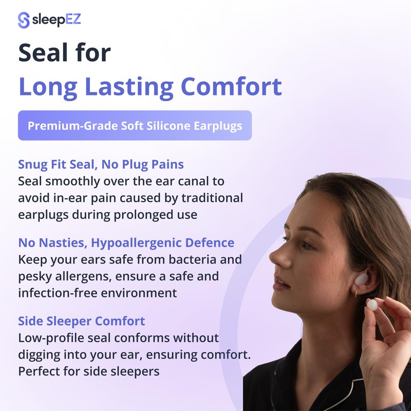 SleepEZ - Quietbuds - 12 Soft Silicon Wax Earplugs (6