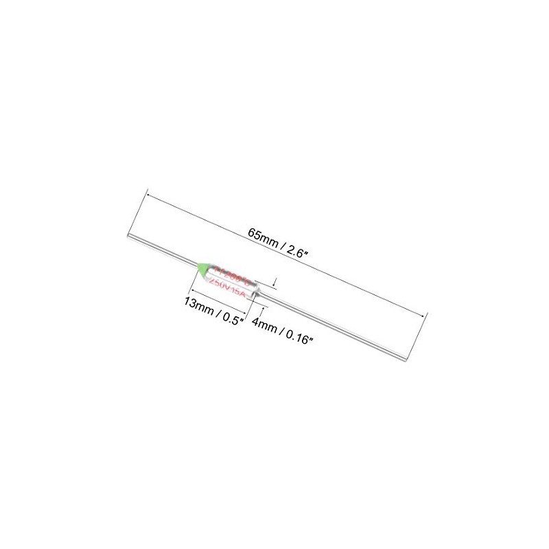 sourcing map Thermal Fuse 250V 15A TF 200 Celsius Degree