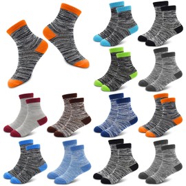 Kids Socks, Boys Girls Athletic Socks 12 Pairs Crew Sports Active Casual Cotton Socks, Aged 3-5