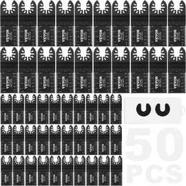 VEVOR 50PCS Oscillating Saw Blades, Universal Quick Release Oscillating Saw Blades, Multitool Tool Blades for Wood Plastic Aluminum, Fit Dewalt Milwaukee Hitachi Chicago Craftsman
