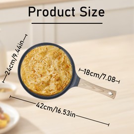 Txmyxgs Crepe Pan 24 cm, Non-Stick Pancake Pan with Dough Distributor, Granite Non-Stick Coating Pancake Pan with Removable Handle, for All Types of Cookers, Black