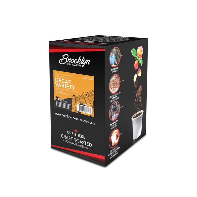 Brooklyn Beans Coffee Pods, Assorted Decaf Variety Pack - Compatible