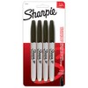 Sharpie Marcadores Permanentes, Punta Fina, Negro, 4 Piezas, 1812757