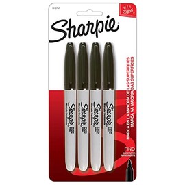 Sharpie Marcadores Permanentes, Punta Fina, Negro, 4 Piezas, 1812757