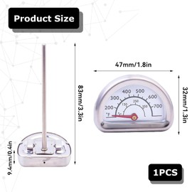 Oven Thermometer for Oven, Oven Thermometer Indoor, Oven Thermometer, Stainless Steel Grill Thermometer, for Omnia Thermometer, Kitchen Oven Thermometers with 7 cm Sensor (0°C - 400°C)